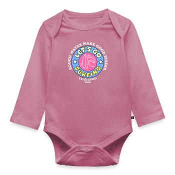 Lass uns auf Teahupoo Tahiti surfen gehen - Baby Bio-Langarm-Body - Mauve - Vorne