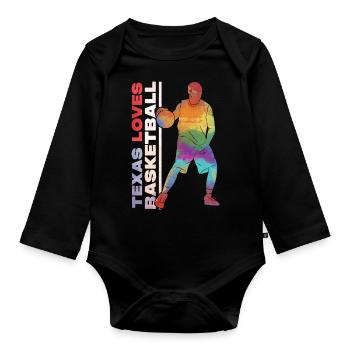 Texas basketball design for proud Texas fans - Organic Longsleeve Baby Bodysuit - black - Front