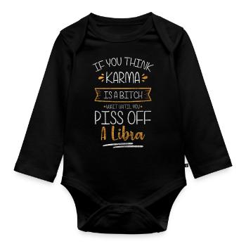 Horoscope Zodiac Signs Astro Characteristics - Organic Longsleeve Baby Bodysuit - black - Front
