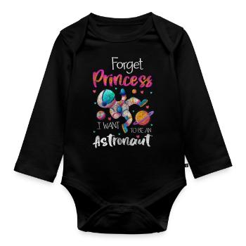 Space Star Astronaut - Organic Longsleeve Baby Bodysuit - black - Front