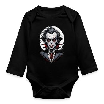 un vampire souriant 1 - Body Bébé bio manches longues - noir - Devant