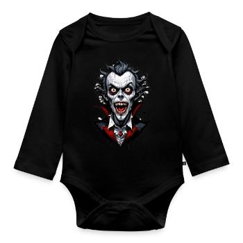 un vampire souriant 2 - Body Bébé bio manches longues - noir - Devant