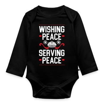 Wünsche Frieden Dienen Frieden Santa Polizei Weihn - Baby Bio-Langarm-Body - Schwarz - Vorne