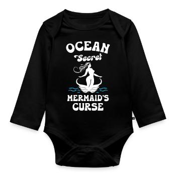 Ocean Secret Mermaid Curse - Baby Bio-Langarm-Body - Schwarz - Vorne