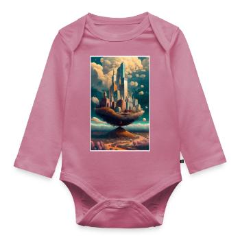 Ville de rêve - Body Bébé bio manches longues - mauve - Devant