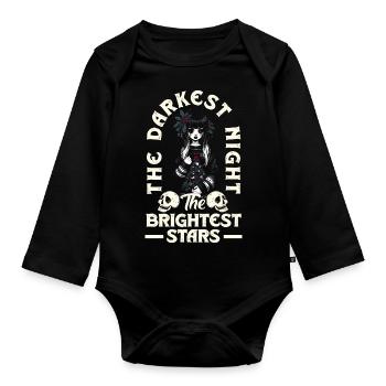 The Darkest Night The Brightest Stars Emocore - Organic Longsleeve Baby Bodysuit - black - Front