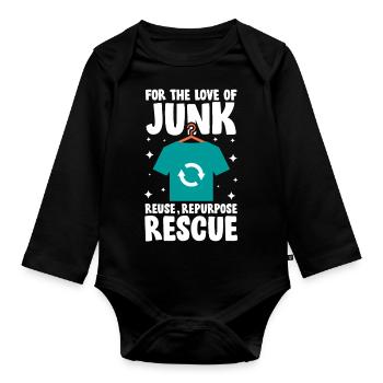 For The Love Of Junk Reuse Repurpose Rescue für - Baby Bio-Langarm-Body - Schwarz - Vorne