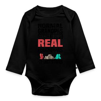 Steine Sammeln | Steinsammler Geologe Geschenkidee - Baby Bio-Langarm-Body - Schwarz - Vorne