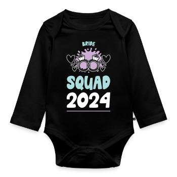 Bride Squad 2024 Team - Baby Bio-Langarm-Body - Schwarz - Vorne