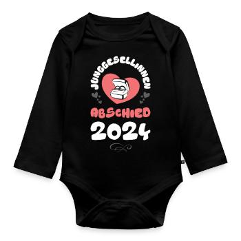 Junggesellinnen Abschied 2024 Herz - Baby Bio-Langarm-Body - Schwarz - Vorne
