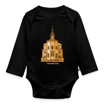 Traunstein Parish Church Chiemgau Upper Bavaria - Organic Longsleeve Baby Bodysuit - black - Front