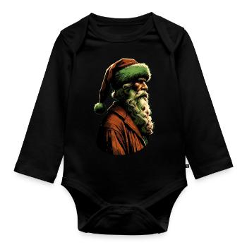 Santa Claus Performers | St. Nicholas Actor - Organic Longsleeve Baby Bodysuit - black - Front