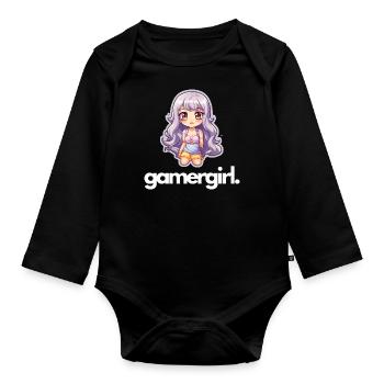 Gamergirl (en anglais seulement) - Body Bébé bio manches longues - noir - Devant