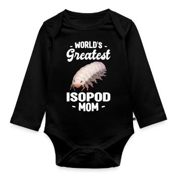 Isopoden Geschenk | Kellerasseln Asseln Mauerassel - Baby Bio-Langarm-Body - Schwarz - Vorne