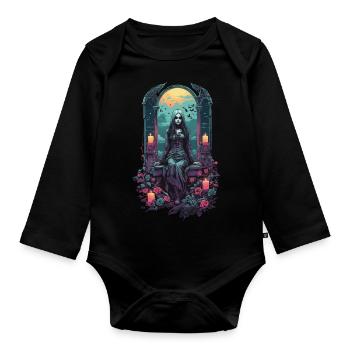 Occult Gothic Witch Magical Gloomy Halloween - Organic Longsleeve Baby Bodysuit - black - Front