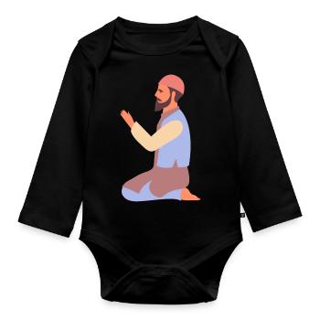 Ramadan Mubarak muslim islam Fasten moslem Allah - Baby Bio-Langarm-Body - Schwarz - Vorne