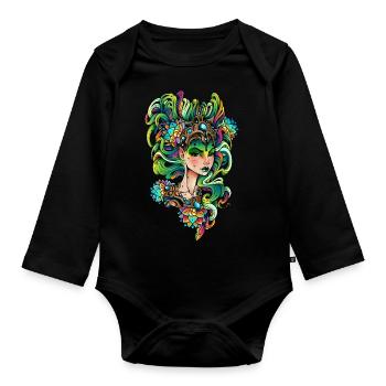 Nature of the Heart - Organic Longsleeve Baby Bodysuit - black - Front