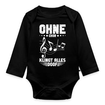 Chor Singen Chorleiter Sopransänger Chorsänger - Baby Bio-Langarm-Body - Schwarz - Vorne
