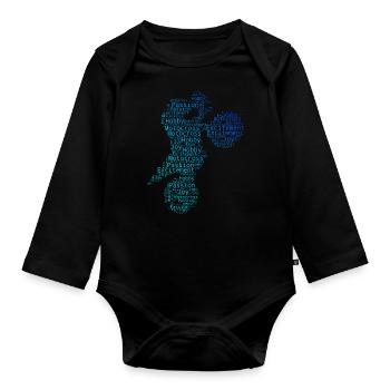 Herren Supermoto Motocross Dirt Bike Damen - Baby Bio-Langarm-Body - Schwarz - Vorne