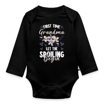 Grand-mère, petit-fils, grand-père, personne préférée - Body Bébé bio manches longues - noir - Devant