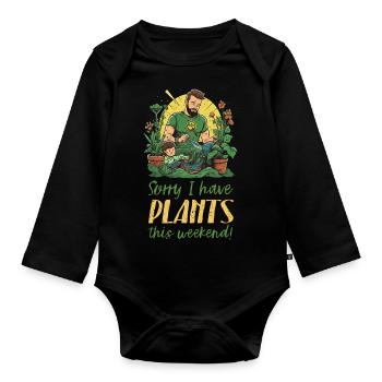 A garden lover's delight - Organic Longsleeve Baby Bodysuit - black - Front
