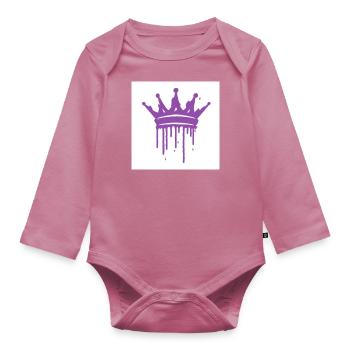 Crowned Purple - Organic Longsleeve Baby Bodysuit - mauve - Front