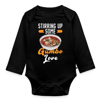 Gumbo Lover Foodie Louisiane Cuisine Cajun Cuisine - Body Bébé bio manches longues - noir - Devant