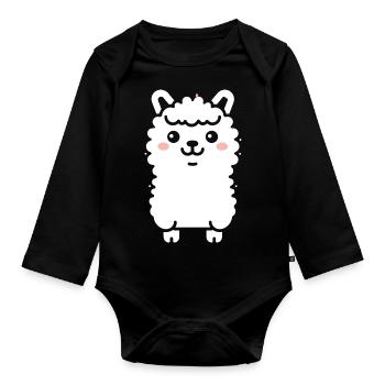 Baby-Lama - Baby Bio-Langarm-Body - Schwarz - Vorne