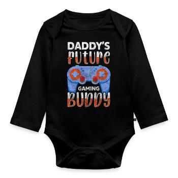 Bébé Papa Amour Ventre - Body Bébé bio manches longues - noir - Devant