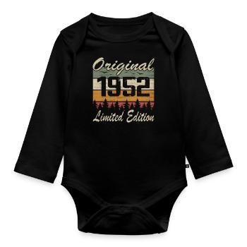 Vintage Geburtstag Original Geschenkidee 1952 - Baby Bio-Langarm-Body - Schwarz - Vorne