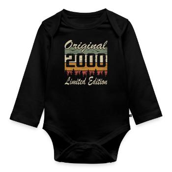 Vintage Anniversaire Idée Cadeau Original 2000 - Body Bébé bio manches longues - noir - Devant