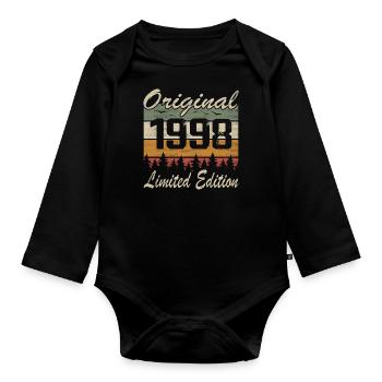 Vintage Geburtstag Original Geschenkidee 1998 - Baby Bio-Langarm-Body - Schwarz - Vorne