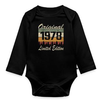 Vintage Anniversaire Idée Cadeau Original 1978 - Body Bébé bio manches longues - noir - Devant