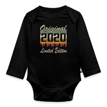 Vintage-Geburtstag originelle Geschenkidee 2020 - Baby Bio-Langarm-Body - Schwarz - Vorne