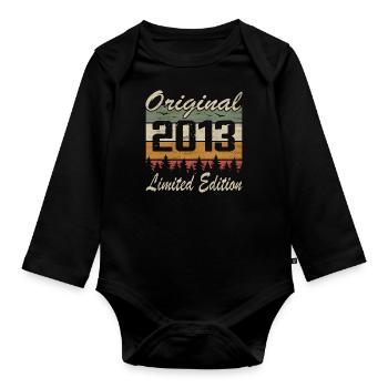 Vintage Geburtstag Original Geschenkidee 2013 - Baby Bio-Langarm-Body - Schwarz - Vorne