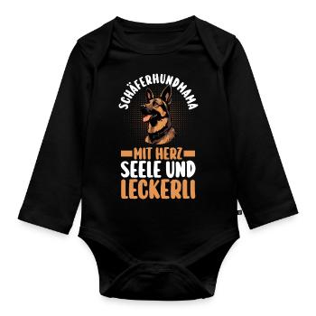 Hund Deutscher Schäferhund - Baby Bio-Langarm-Body - Schwarz - Vorne