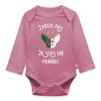 je Ne peux pas je suis un fennec algérien - Body Bébé bio manches longues - mauve - Devant