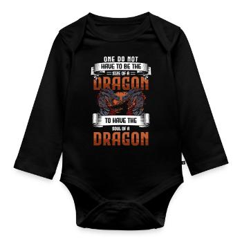 Fantasy Mythical Creature Flying Design - Organic Longsleeve Baby Bodysuit - black - Front