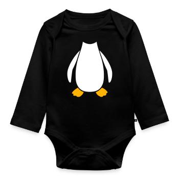 Penguin Costume Animal Carnival Animal Costume Funny - Organic Longsleeve Baby Bodysuit - black - Front