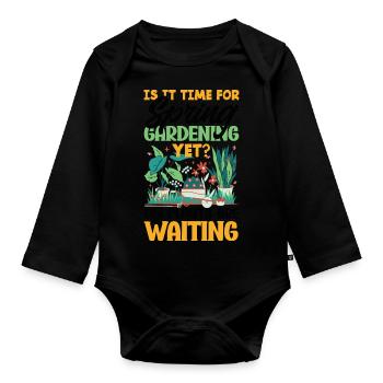 My Plants are Waiting Gardener's - Baby Bio-Langarm-Body - Schwarz - Vorne