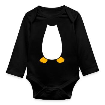 Pingouin Costume Carnaval Animal Bas Du Corps Drôle - Body Bébé bio manches longues - noir - Devant