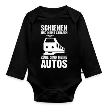 Model Railroad Model Train Train Railroad Railroad Railroad Railroad Model Train Model Train Model T - Organic Longsleeve Baby Bodysuit - black - Front