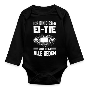 IT Computer PC Beruf Abreit Computer Fan Spruch IT - Baby Bio-Langarm-Body - Schwarz - Vorne