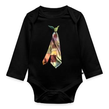 coloré imprimé cravate t-shirt aquarelles Klee - Body Bébé bio manches longues - noir - Devant