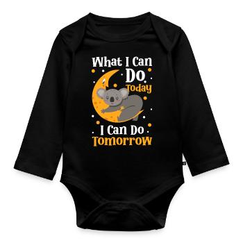 Koala Bear Tree - Organic Longsleeve Baby Bodysuit - black - Front