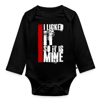 Je l’ai léché pour que ce soit le mien drôle de dire effronté - Body Bébé bio manches longues - noir - Devant