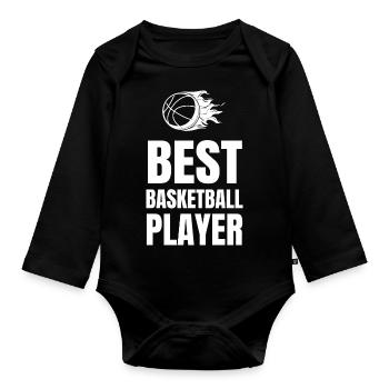 Basketball - Organic Longsleeve Baby Bodysuit - black - Front
