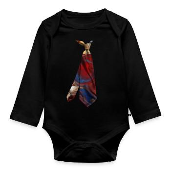 Bunt bedruckte Krawatte T-Shirt Marmor Textur - Baby Bio-Langarm-Body - Schwarz - Vorne