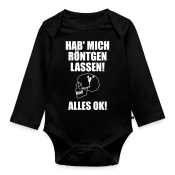 Hab mich röntgen lassen alles Ok Cheerleader - Baby Bio-Langarm-Body - Schwarz - Vorne