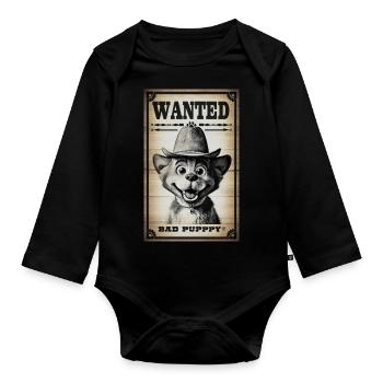 Vintage bad puppy poster poster - Organic Longsleeve Baby Bodysuit - black - Front